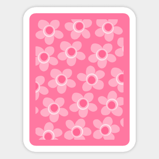 Whimsical Pink Aesthetic Maisie Flowers Floral Pattern Sticker